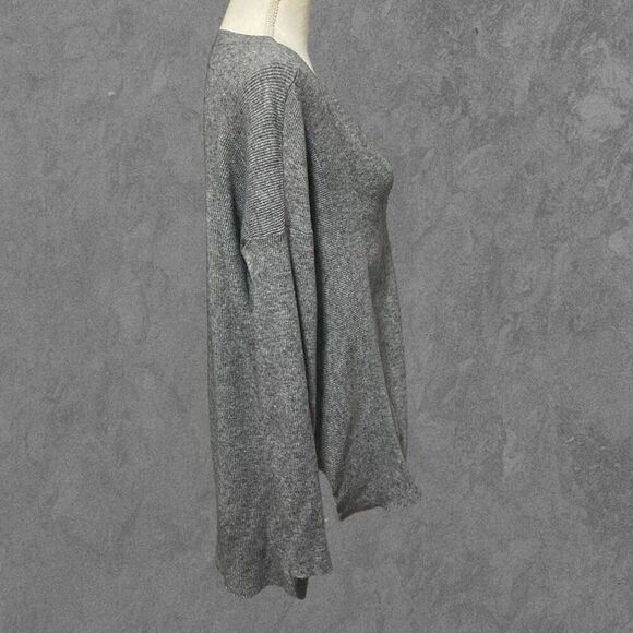 OLIVE + OAK | Light Gray V-Neck Ribbed Notch Pullover Sweater Size L - Picture 4 of 7